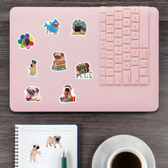 500 Pug Stickers Roll Scrapbook Laptop Bumper Skateboard