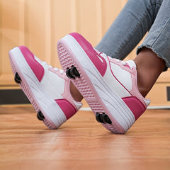 Girl's Roller Shoes Detachable Wheel Skate Sneakers Outdoor