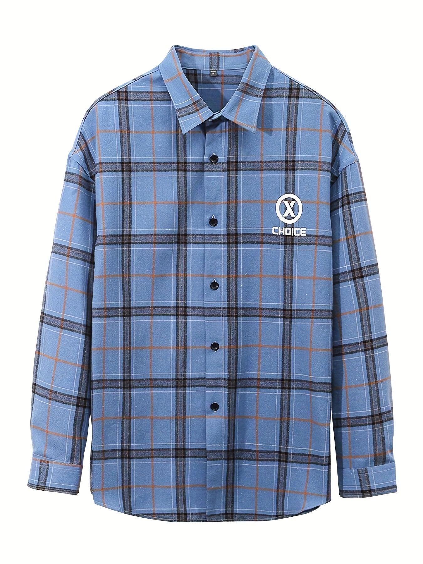 Plaid Print Men's Casual Button Up Long Sleeve Shirt