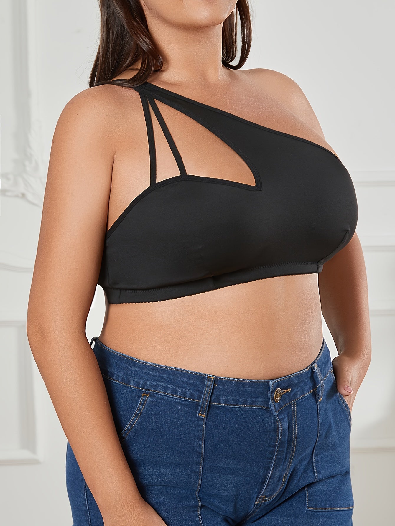 Bra Women's Plus One Shoulder High Stretch Bralette