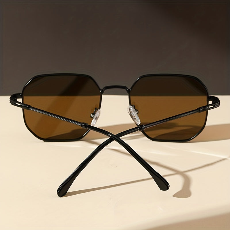 Geometric Metal Frame Sunglasses Anti Glare UV400