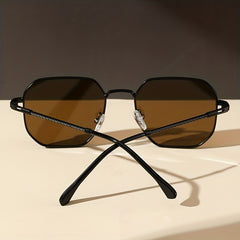 Geometric Metal Frame Sunglasses Anti Glare UV400