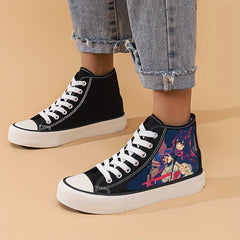 Anime Pattern High Top Skate Shoes for Girls