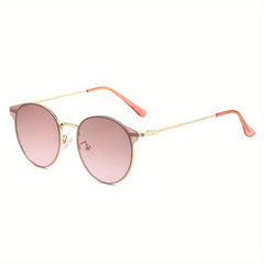 Round Metal Sunglasses Casual Gradient Glasses UV400
