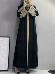 Floral Embroidery Abaya Maxi Robe