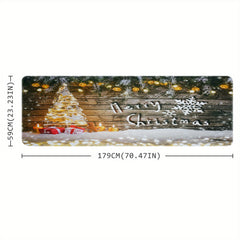 Christmas Cartoon Foot Mat Non-slip Long Strip Carpet