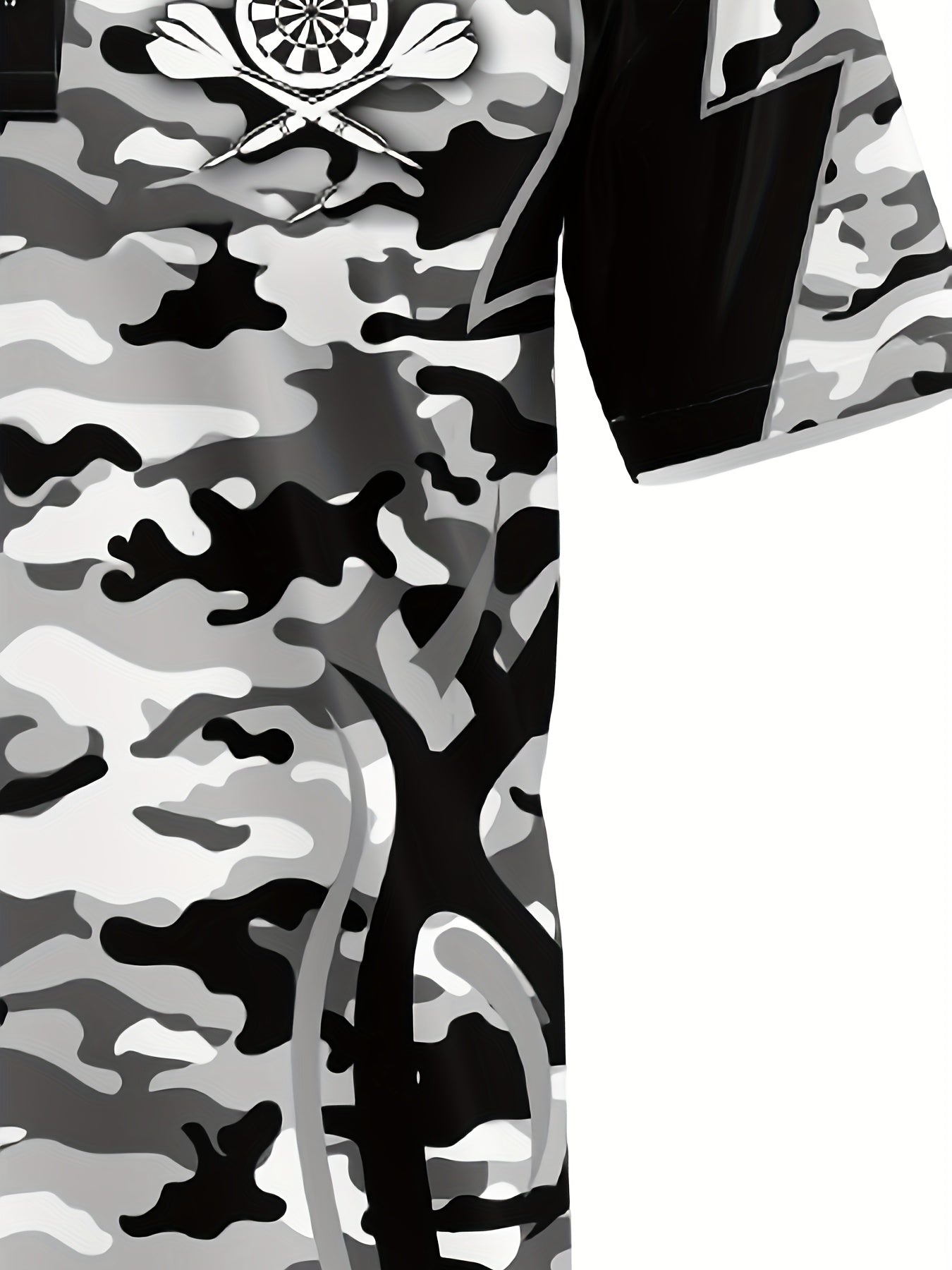 Men's Camo Pattern Short Sleeve Shirt for Outdoors