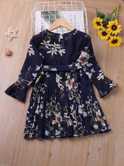 Floral Flare Long Sleeve Dress for Girls