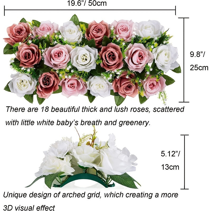 Artificial Rose Floral Centerpiece for Table Runner Kitchen Living Room