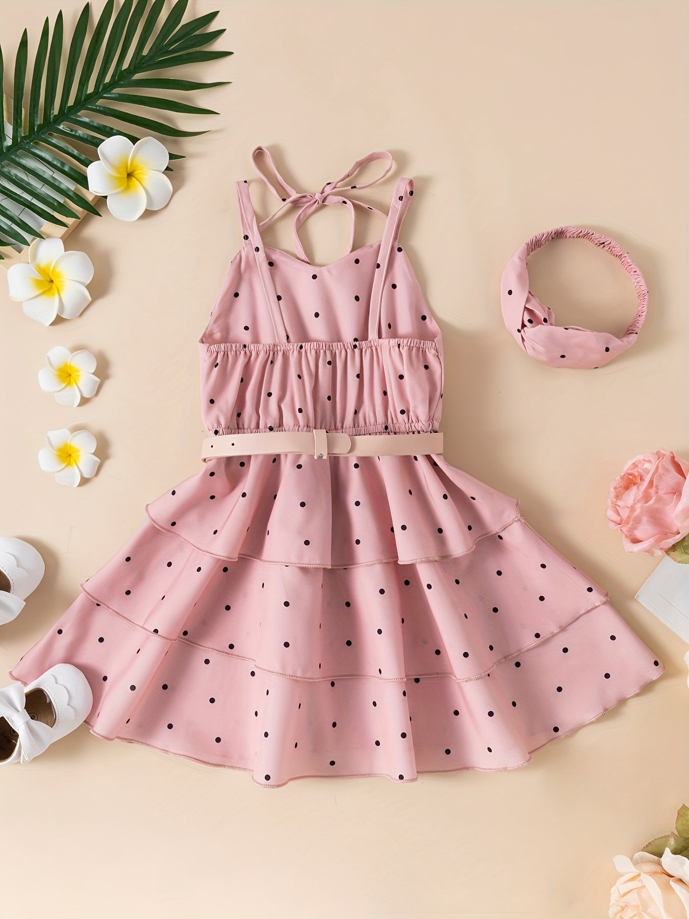 Polka Dot Print Layered Cami Dress