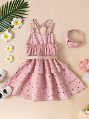 Polka Dot Print Layered Cami Dress