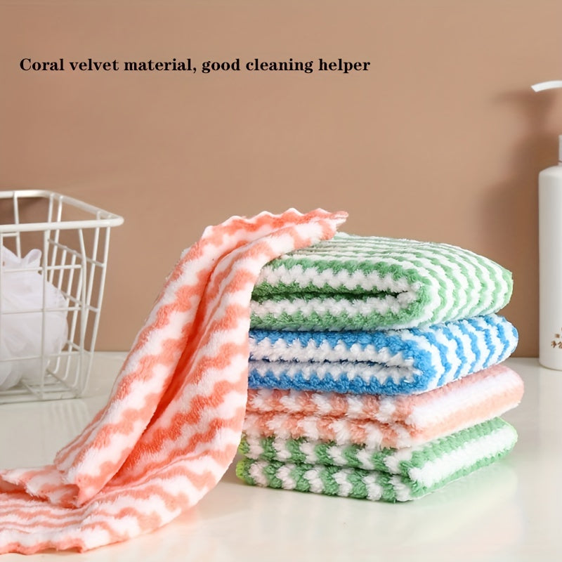 5pcs Microfiber Kitchen Dish Cloths Soft Cleaning Rag