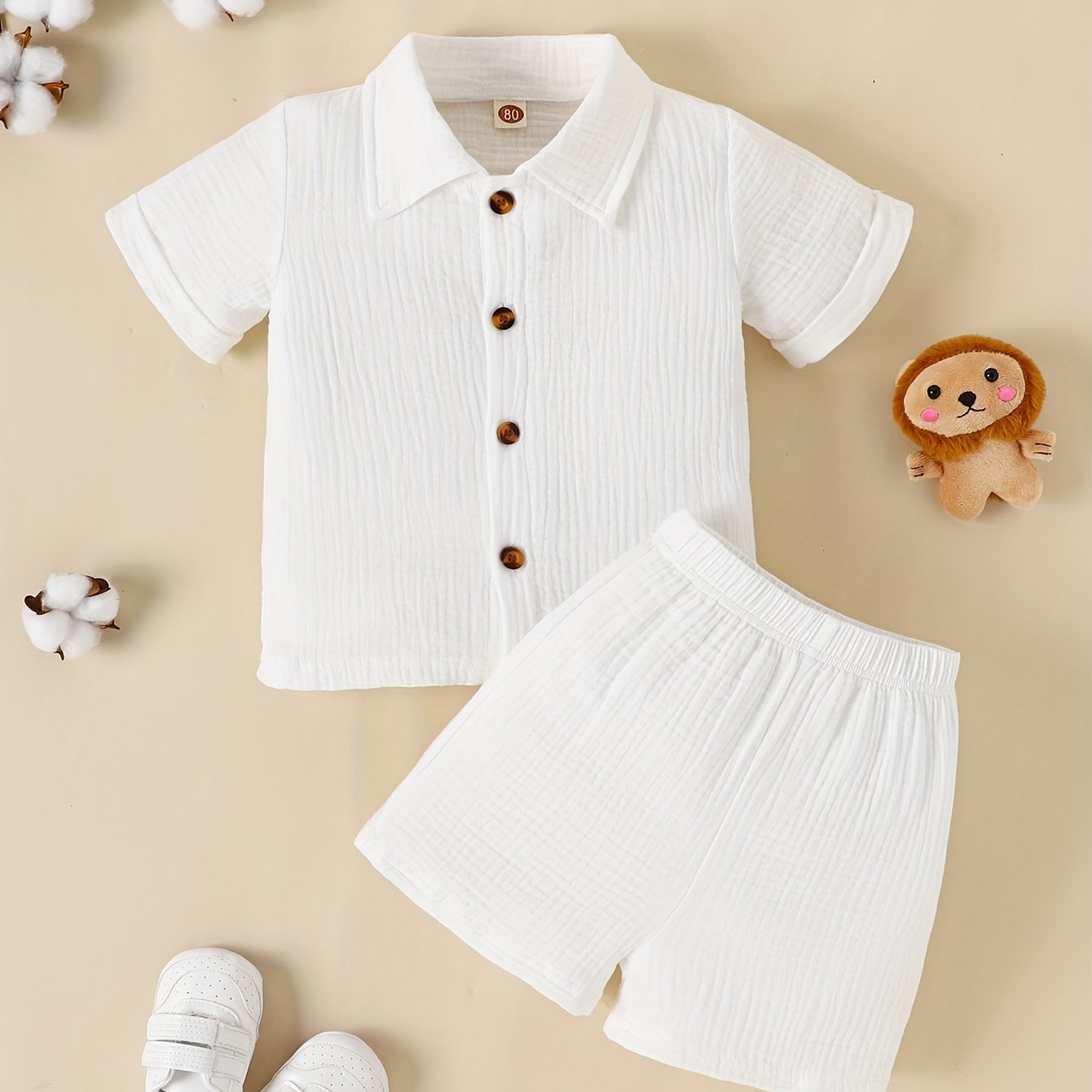 Baby Boys Summer Casual Shirt Shorts Set