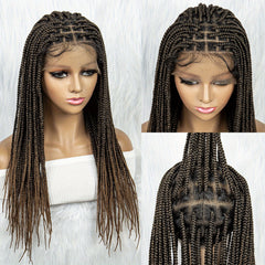 60 96 Cm Full Lace Box Braid Wigs Pre Plucked 180 Density