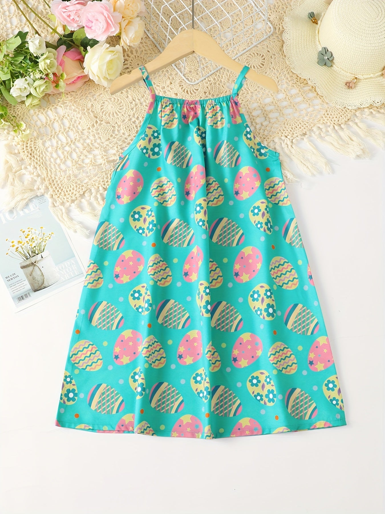 Toddler Girls Egg Graphic Princess Cami Dress For Party