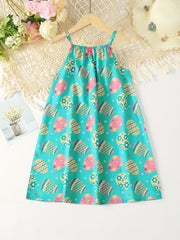 Toddler Girls Egg Graphic Princess Cami Dress For Party