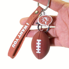 Sports Fan Keychains Football Basketball Keyrings Car Backpack Accessories