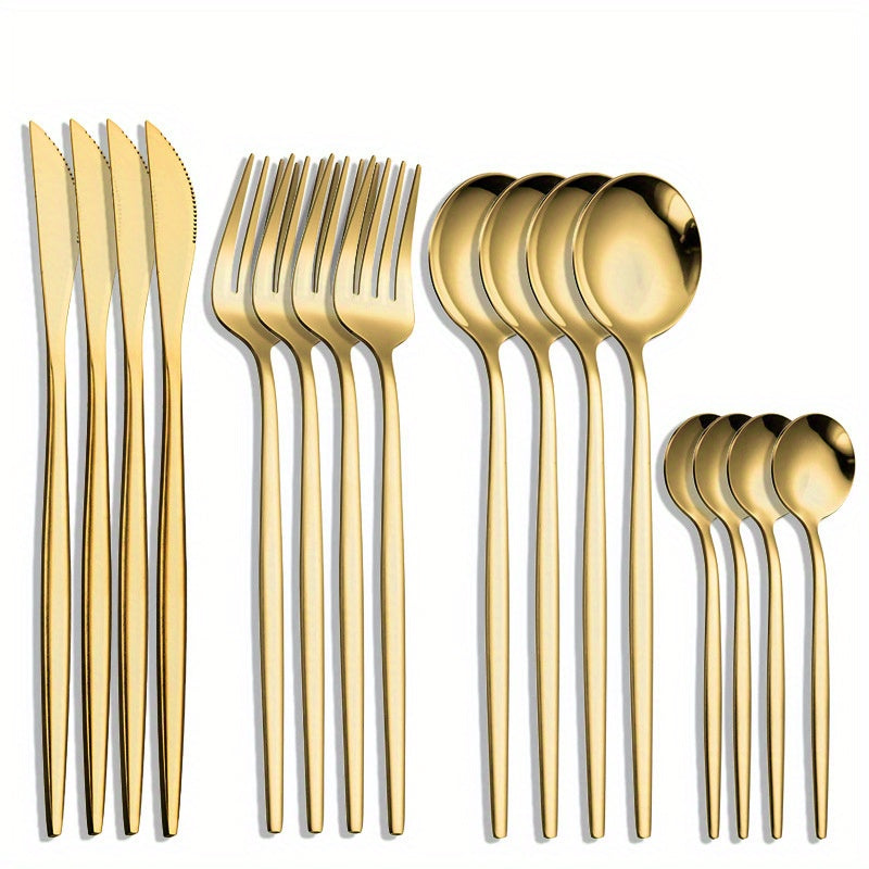 16pcs Stainless Steel Portuguese Dinnerware Set - Dining Flatware Set