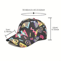 Geometric Printing Baseball Cap Men Outdoor Sunshade Hat