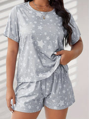 Short Sleeve Top & Shorts Lounge Set Women's Loungewear
