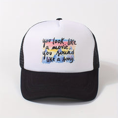 Colorful Letter Print Trucker Hat Mesh Baseball Cap Adjustable Dad Hats