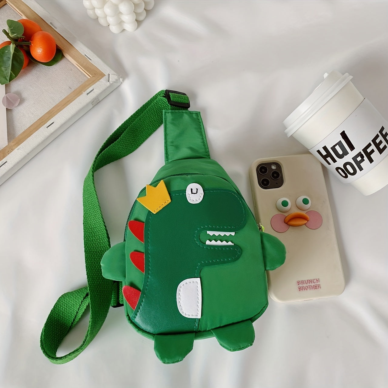 Kid's Dino Chest Bag Nylon Travel Crossbody Waist Bag
