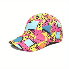 Geometric Leopard Print Baseball Cap Hip Hop Block Casual Dad Hats Graffiti Sun