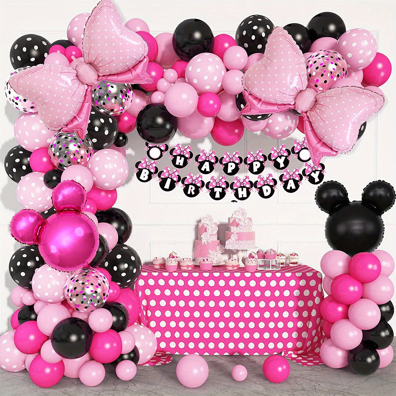 Pink Mouse Balloon Garland Arch Kit Birthday Party Supplies