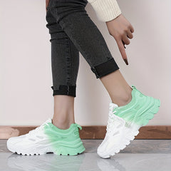 Women's Ombre Chunky Sneakers Lace-up Shoes