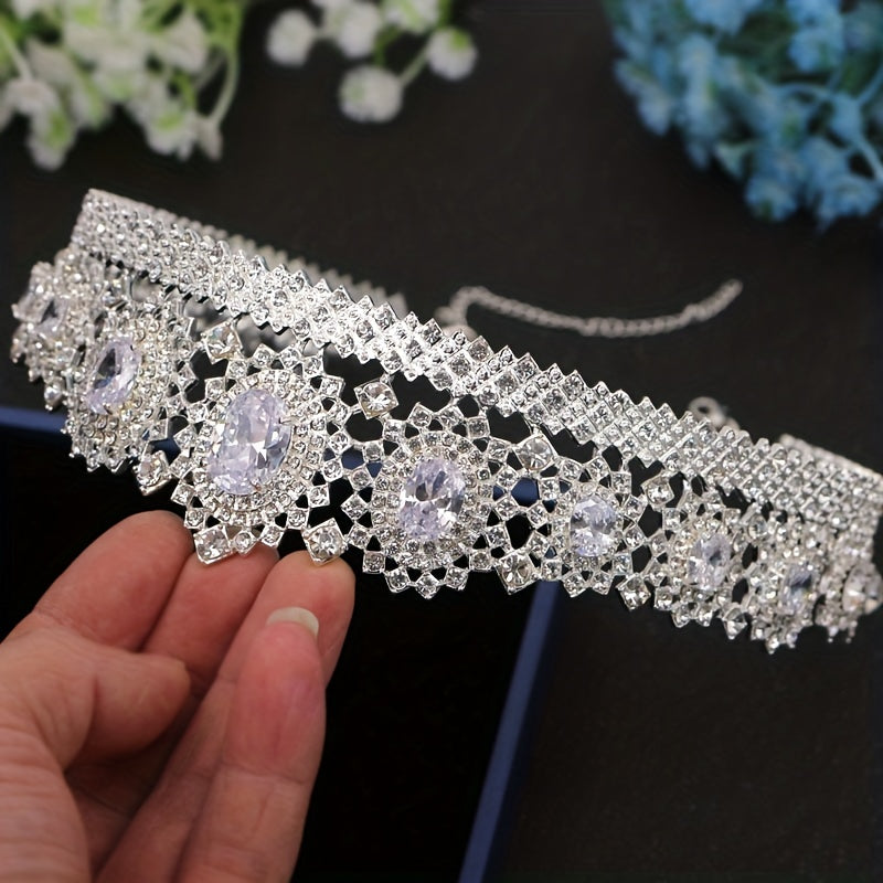 Rhinestone Crown Princess Jewelry Headband Zircon Crown