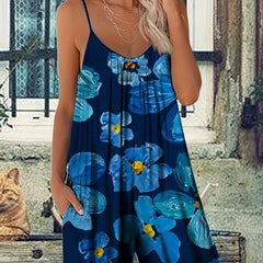 Floral Print Boho Jumpsuit Cami Romper