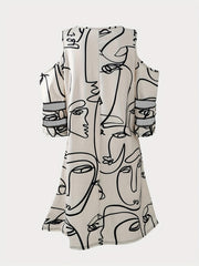 Scallop Trim Half Sleeve Dress for Women