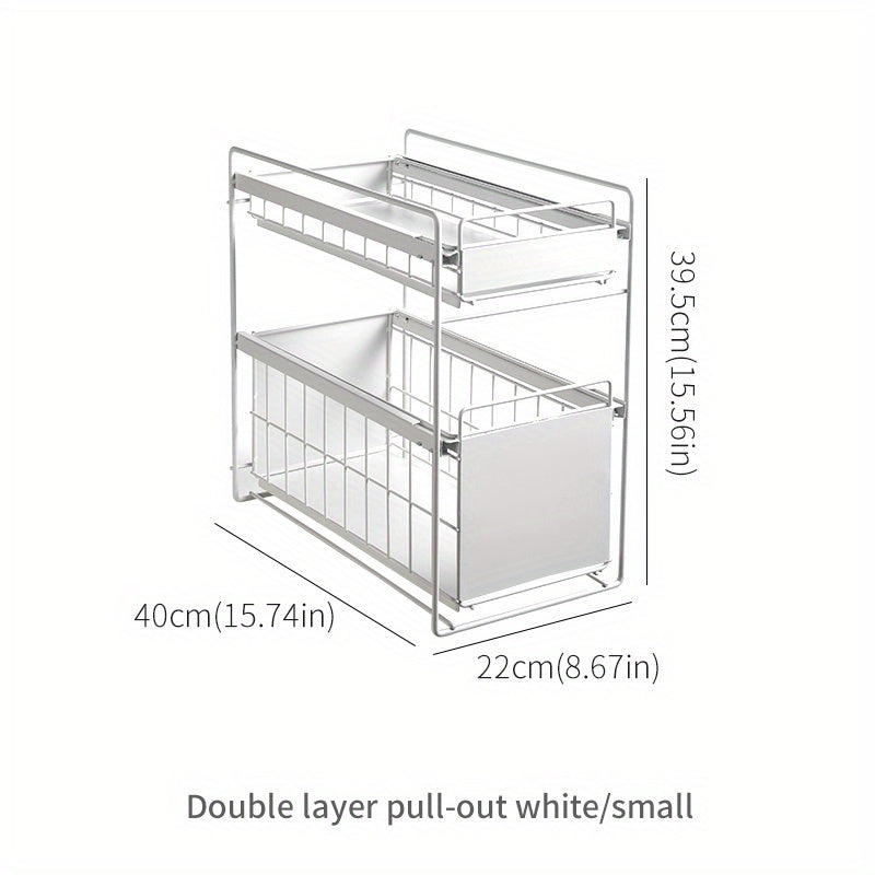 Under Sink Organizer Kitchen 3 Tier Spice Basket Cabinet Organizer Stackable