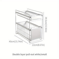 Under Sink Organizer Kitchen 3 Tier Spice Basket Cabinet Organizer Stackable