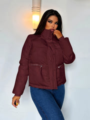Warm Puffer Jacket Stand Collar Women's Clothing