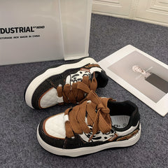 Women's Heart Pattern Platform Skate Shoes