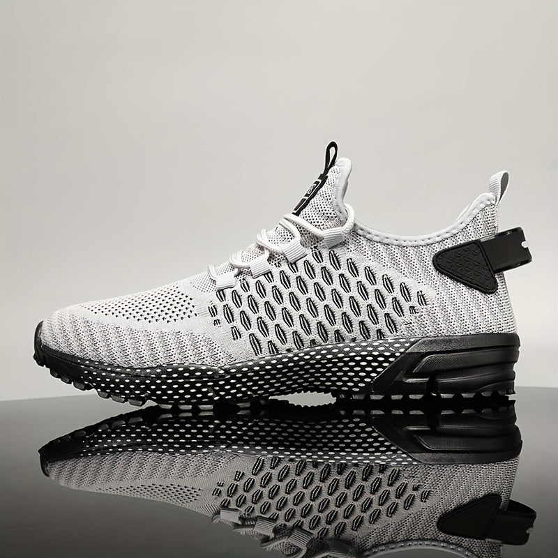 Men's Geometric Print Mesh Sneakers Outdoor Running Shoes
