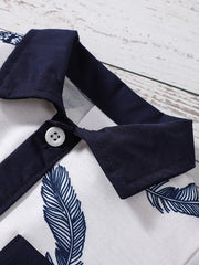 Baby Boys Leaf Print Outfit Short Sleeves Polo Shirt & Shorts