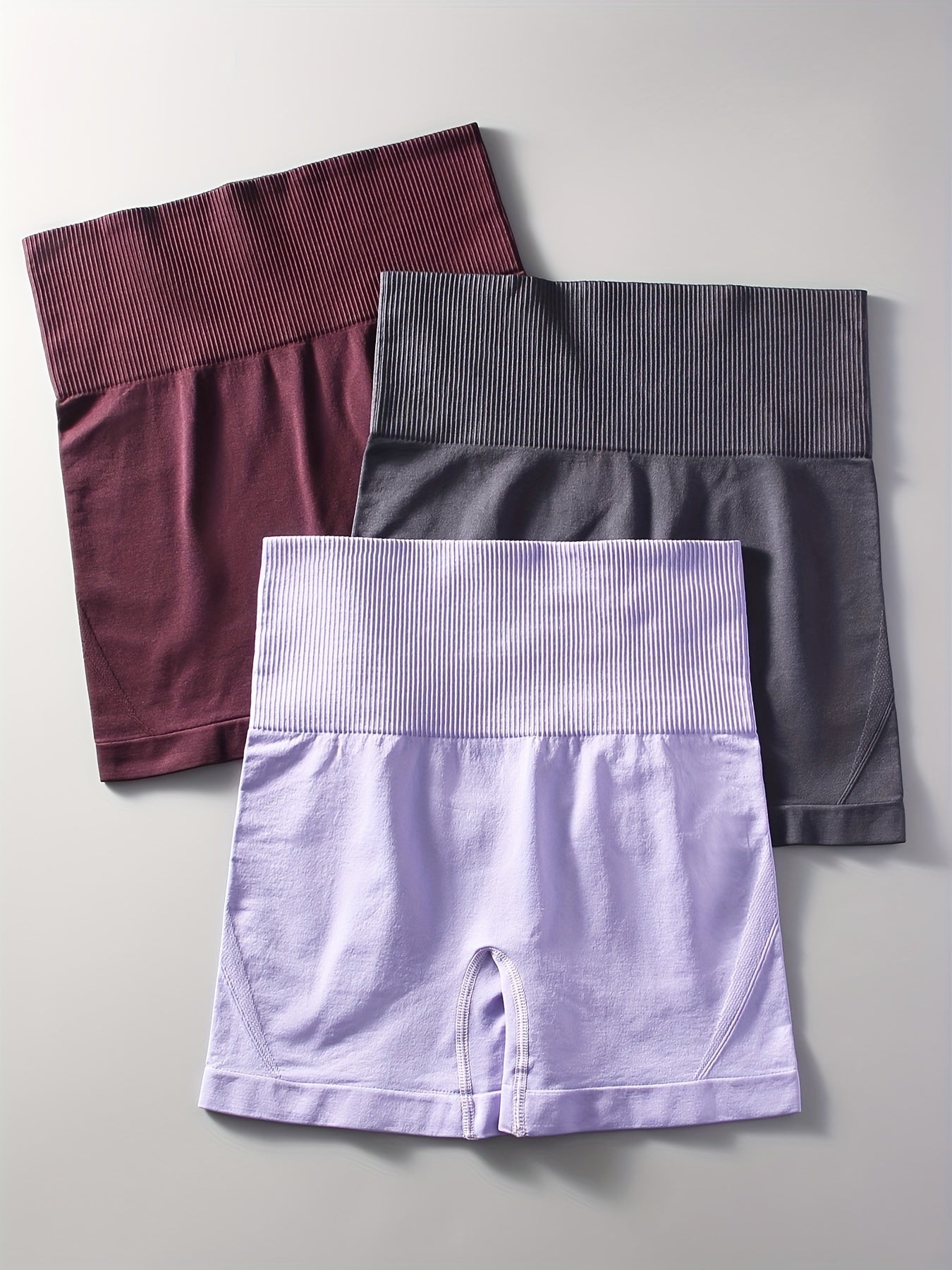 3pcs High Waist Tummy Control Yoga Shorts with Butt Lifting Effect