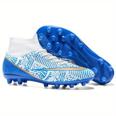Men's High Top AG Cleat Football Boots - Anti-skid Lace Up Soccer Cleats