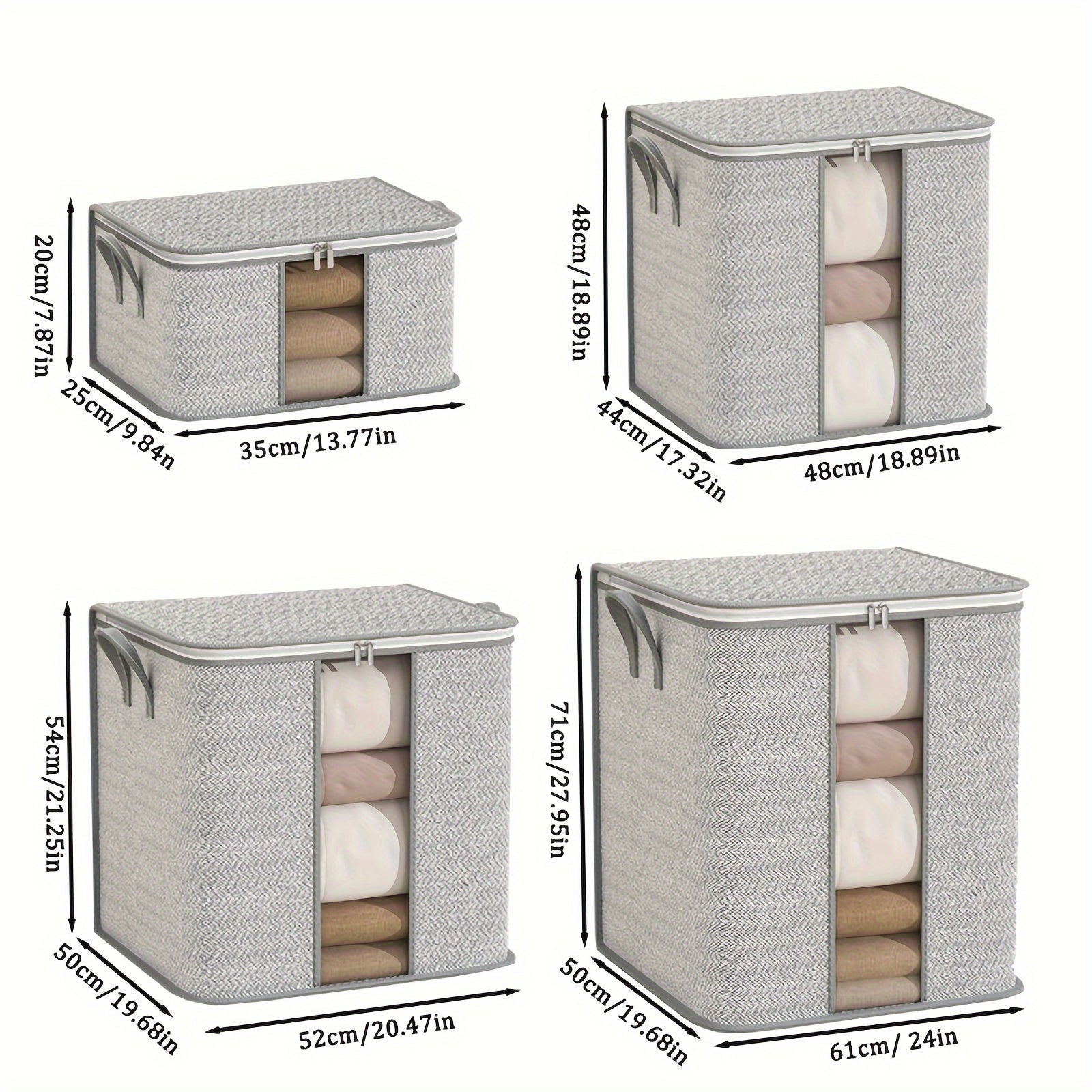 Portable Clothes Storage Bag with Window - Space Saving Organizer