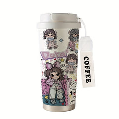 530ML Personalized Girl Coffee Cup Dual Drink Insulated Cup