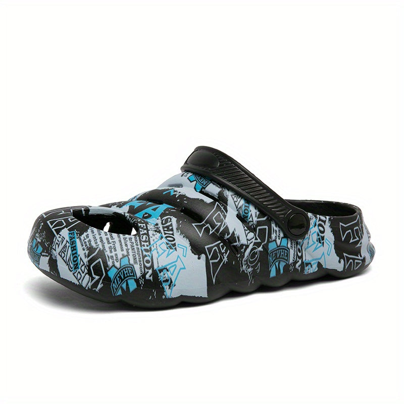 Men's Graphic Clogs Slip on Closed Toe Sandals Soft Sole