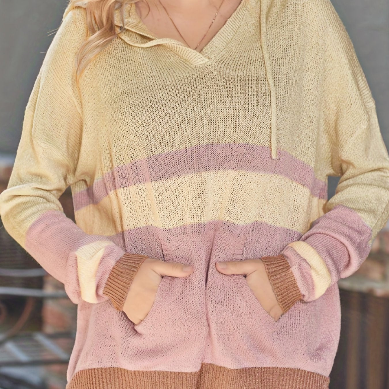Colorblock Hooded Sweater