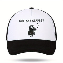 T ANY GRAPES Print Breathable Sunshade Mesh Hat Baseball Cap Driver Hat