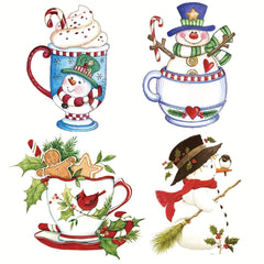 Christmas Snowman Cocoa Cup Metal Dies for Card Making