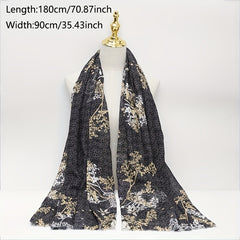 Vintage Floral Tree Print Scarf Hijab Shawl