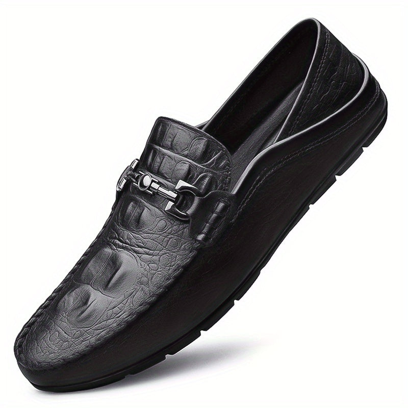 Men's Comfy Crocodile Horsebit Loafers Smart Casual Shoes