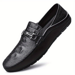 Men's Comfy Crocodile Horsebit Loafers Smart Casual Shoes