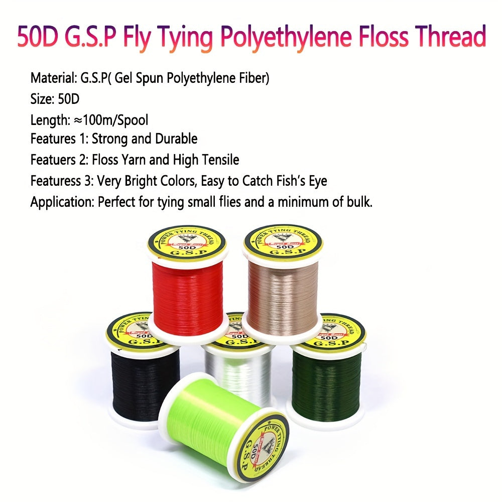 2 Spools 50D Fly Tying PE Line Ultra Strong Fishing Material